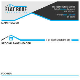 Flat Roof custom letterhead, with a variant for page 2.